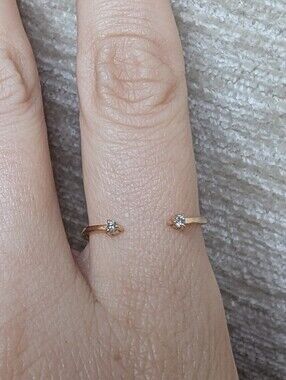 Catbird Her Diamond Eyes 14k Gold Ring, Size 6-8